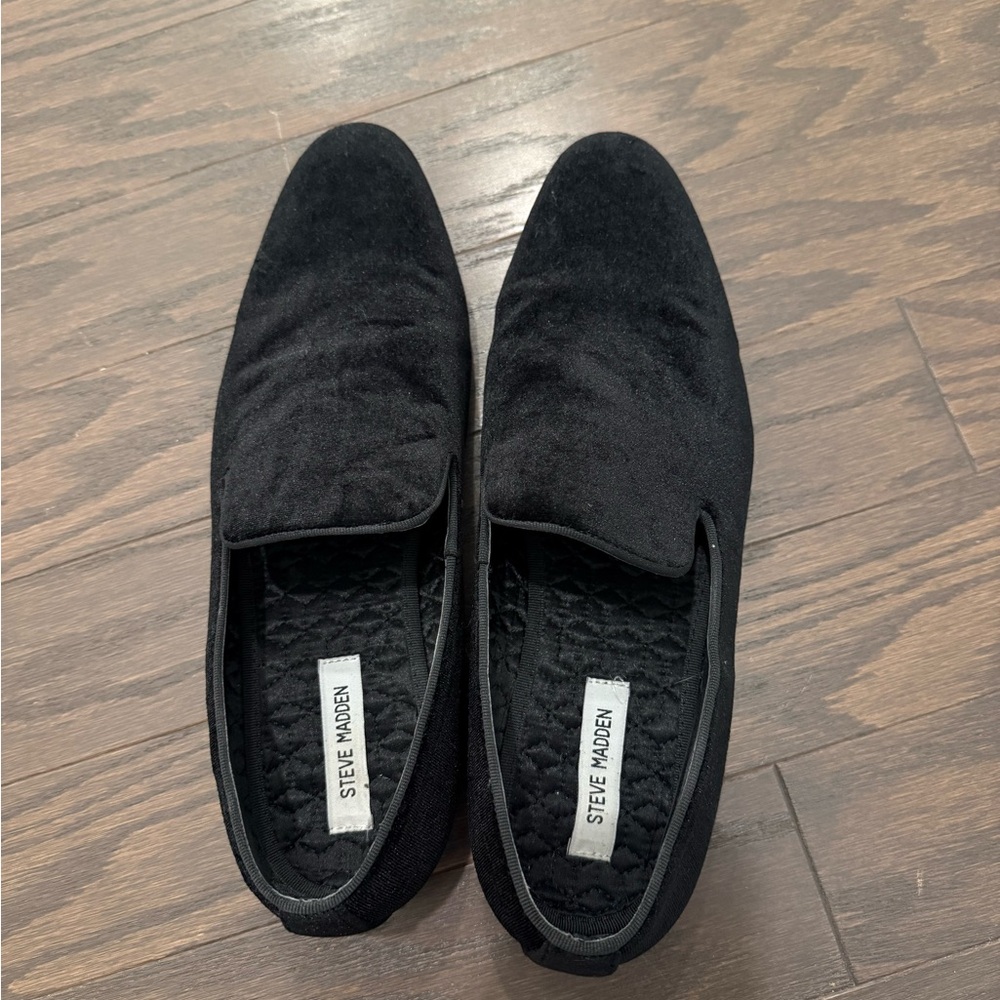 Steve Madden Men's Black Suede Slip-On Loafers